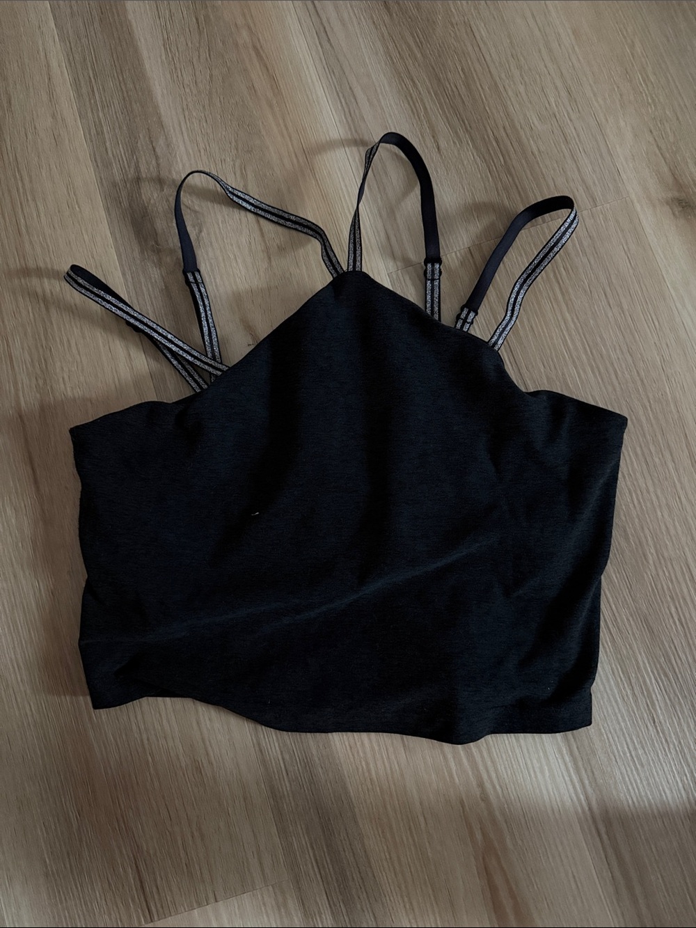 Beyond Yoga Black Strappy Cropped Bralette
